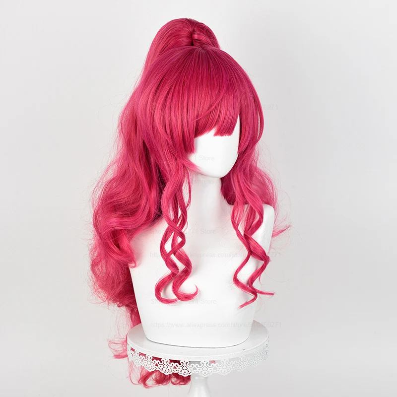 Pinkie Pie Cosplay Wig 2 Styles Anime Pinkamena Diane Pie Long Red Curly Heat Resistant Synthetic Hair Halloween Wigs + Wig Cap