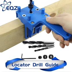 Wood Doweling Jig Punch Locator Drill Guide Handheld Woodworking Pocket Hole Jig Kit Drill Hole Puncher for Wood Dowel Joints