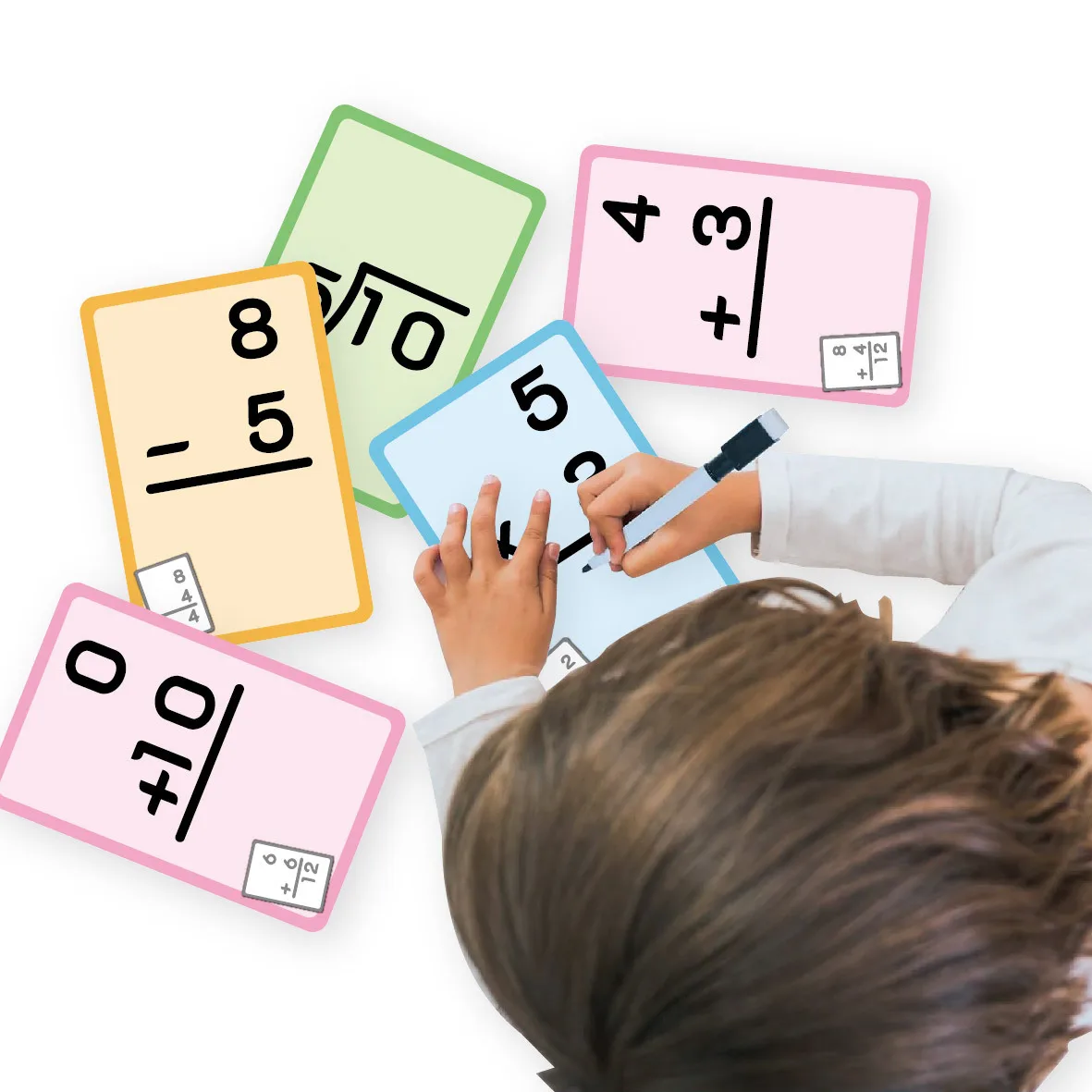 Carte Flash pour l'éducation précoce des enfants, addition, soustraction, opération de multiplication et de division, aides fuchsia pour enfants