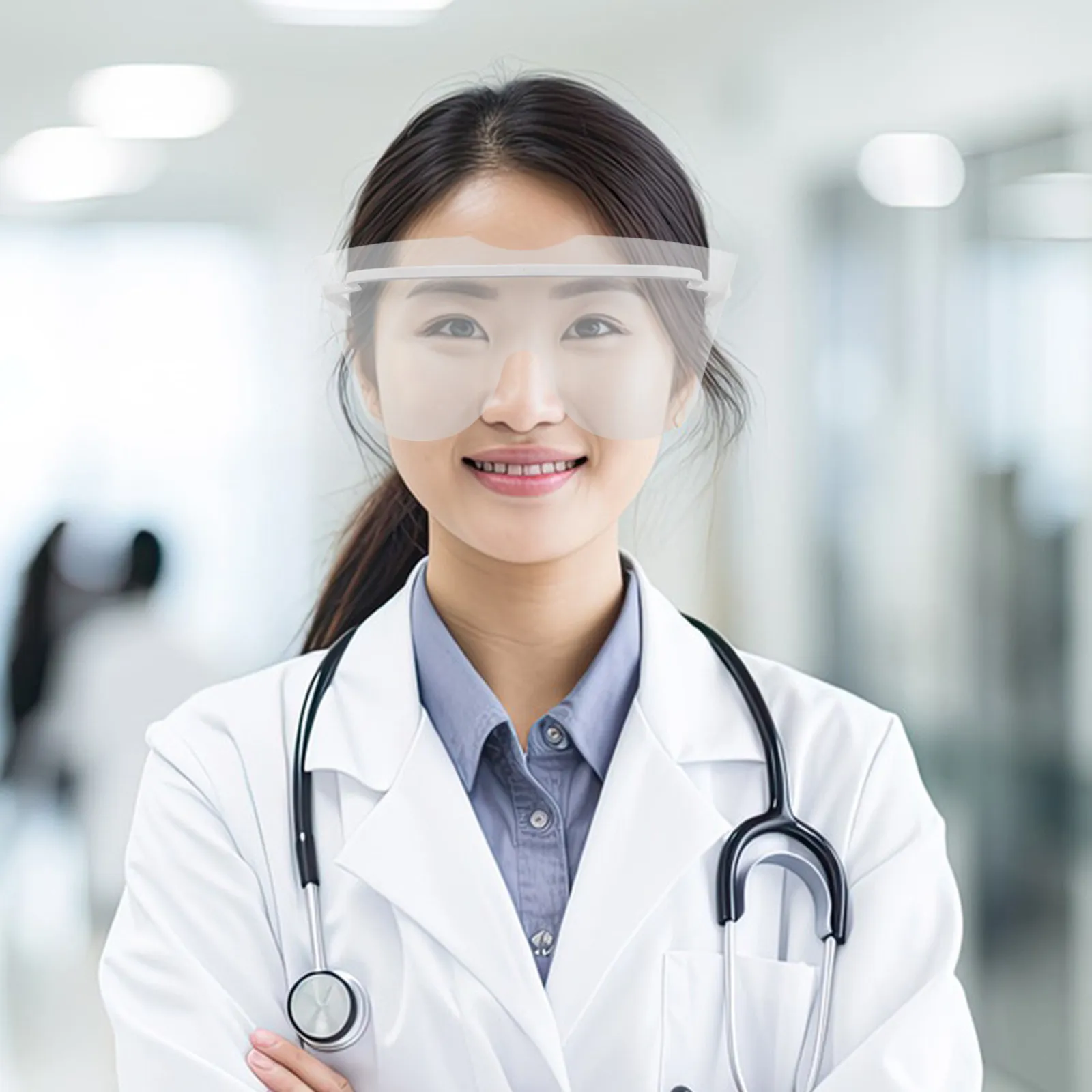 

10Pcs Protective Eye Shields Fog Proof Dust Proof Clear Safety Goggles Comfortable Face Mask Hospital Work Eyewear