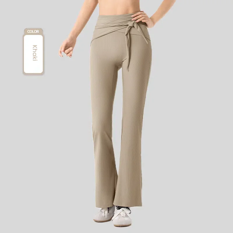 Women's High Waist Yoga Pants Flared Leggings Butt Lifting Stretchy Soft Wide Leg Fitness Exercise Trousers Lounge Wear