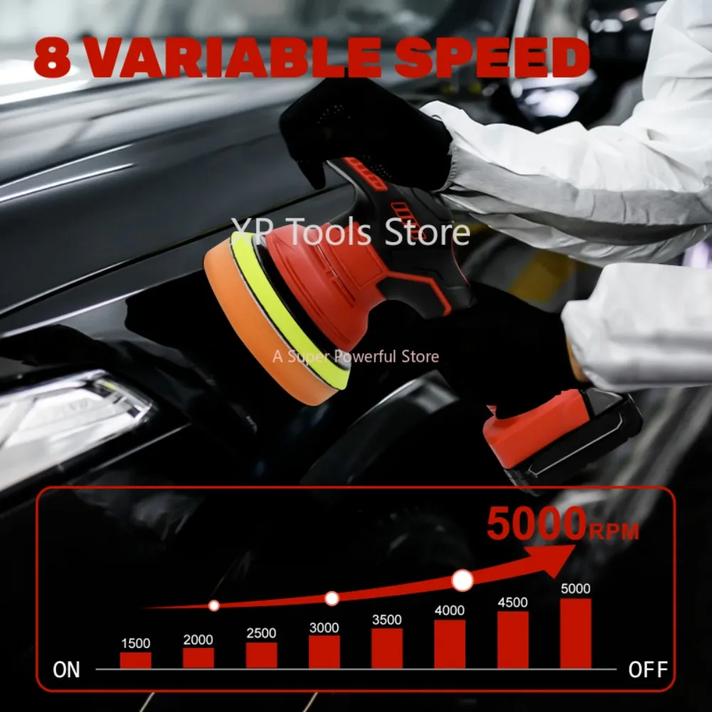For Milwaukee 18V Battery 8 Variable Speed Up To 5000RPM for Car Detailing Waxing Cordless Car Buffer Polisher Tool