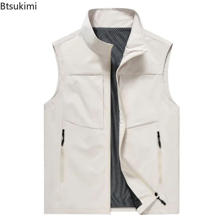 

Spring Autumn Men's Outdoor Casual Vests Lightweight Multi-pockets Breathable Waistcoats Men Climbing Fishing Sleeveless Jackets