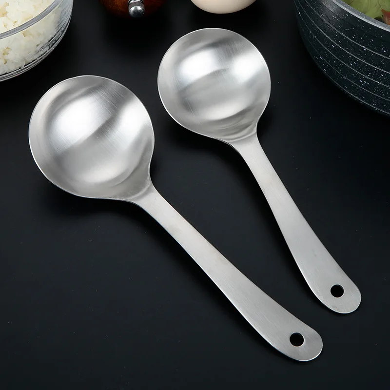 304 Stainless Steel Thickened Integrated Large Spoons Common Spoon Meal Spoon Vegetable Rice Spoons