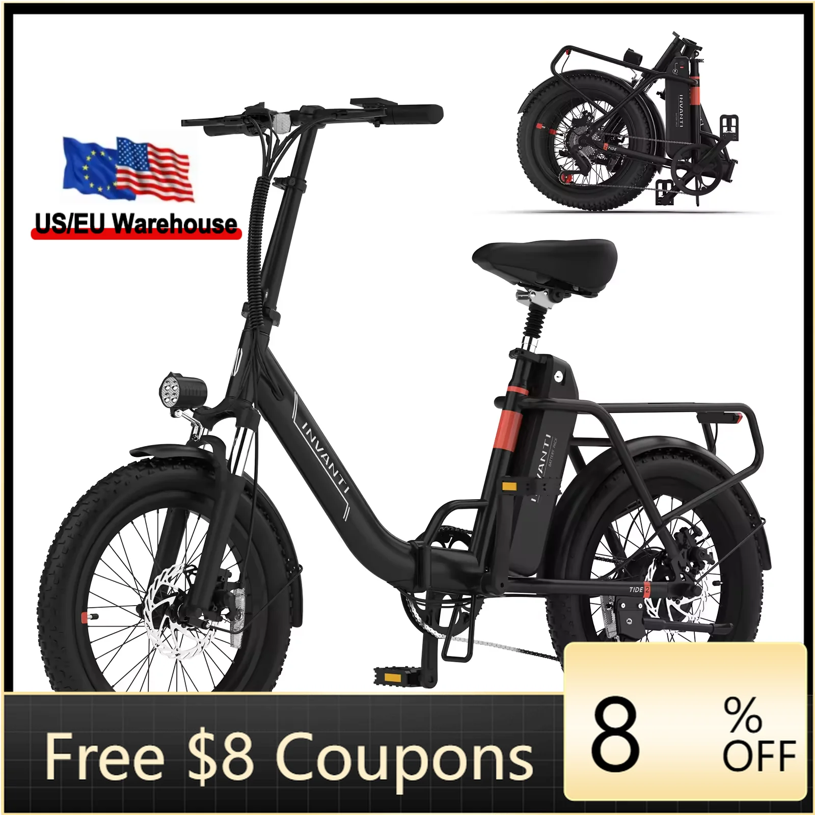 

STLF DZ WJW Advanced STOCK New Design Eco Power Recycling Folding Ebike Electric Bike Adult 20" Fat Tire 500W Electric Bike fo