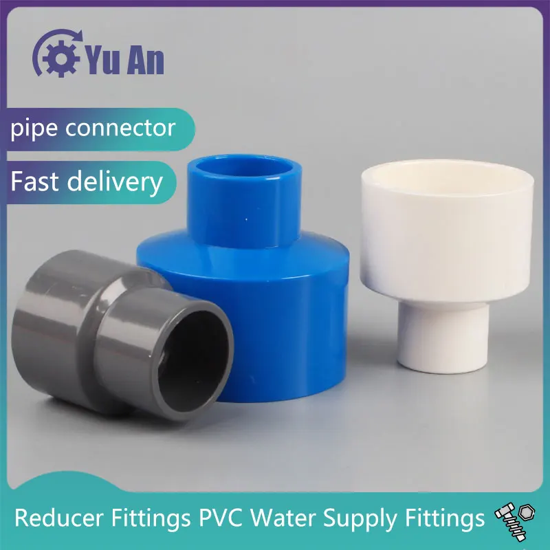 Reducer Joint PVC Water Supply Fittings Fitting Reducing Straight Connectors Garden Water Pipe Connector PVC Pipe Fittings 1 Pcs