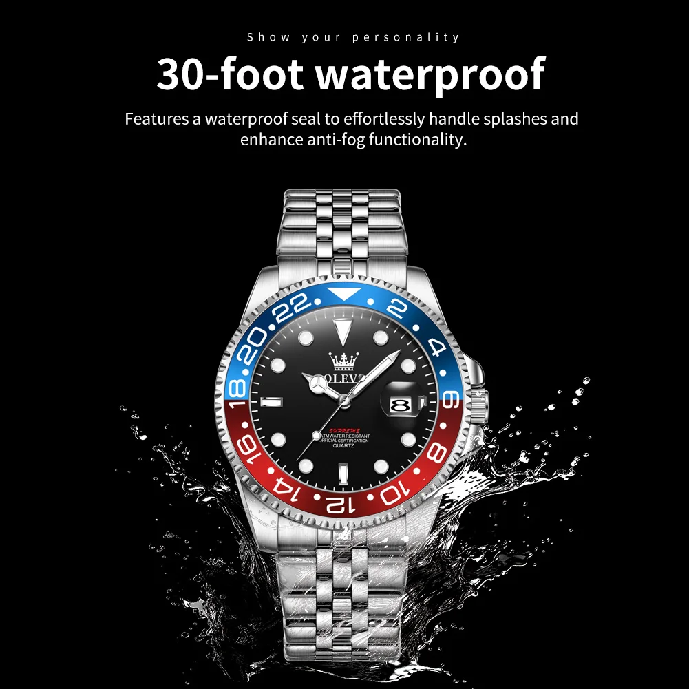 OLEVS 5657 Mens Watch Original Calendar Quartz Wristwatch 30M Waterproof Luminous Business Men's Hand Clock Watches For Men