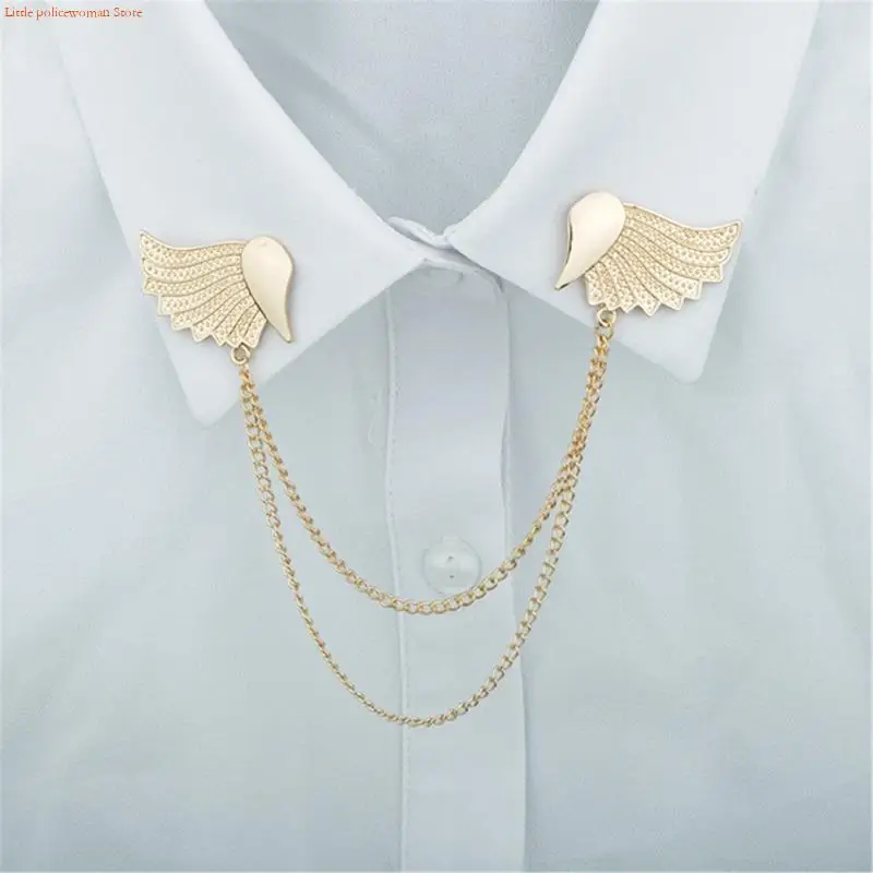 F92D Sleek Wing Lapel Jewelry Pin Nonslip Closure For Weddings Networking Outfits
