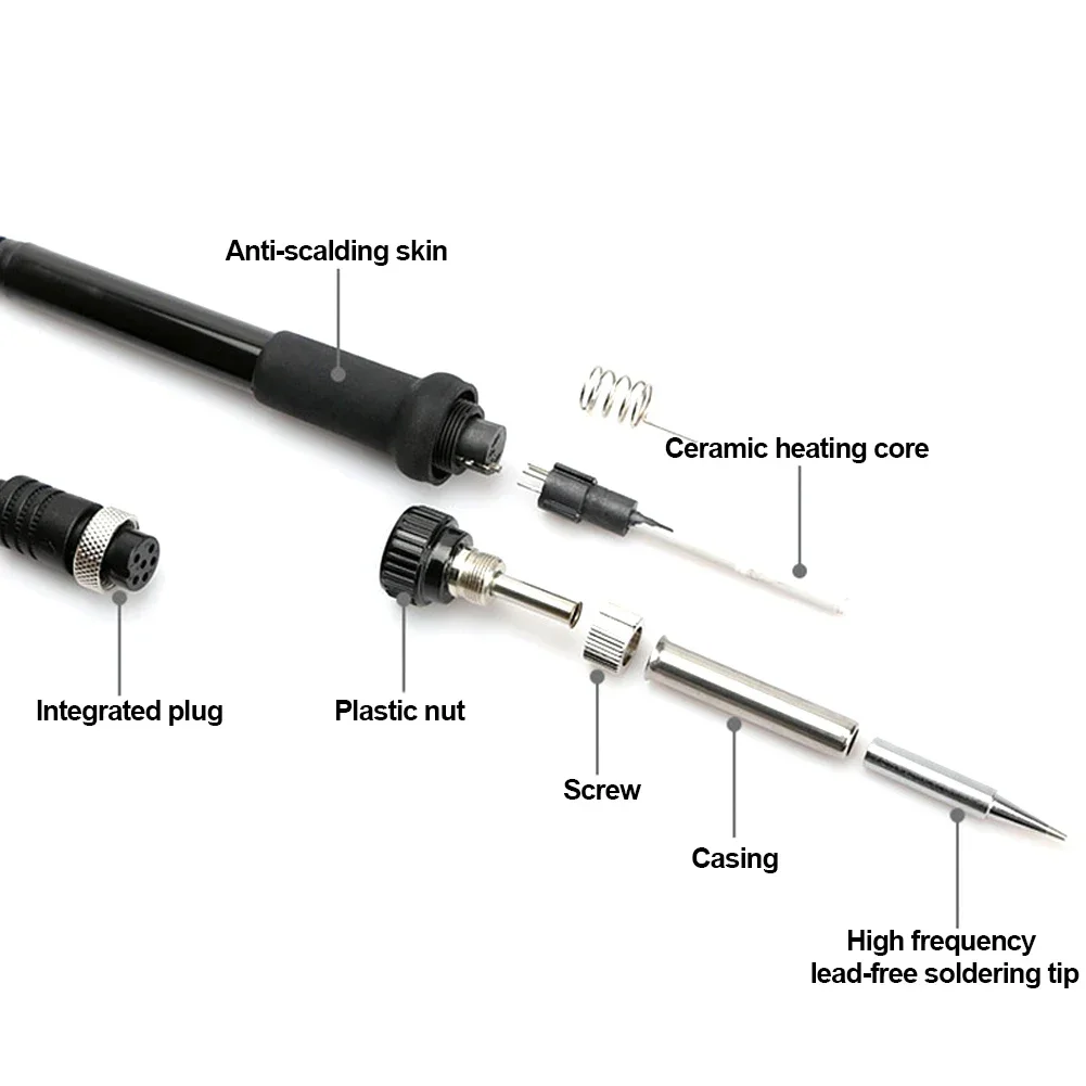 Паяльная станция, внешний диаметр для ESD 852D 936 937D 898D 907 HAKKO, корпус металлического наконечника + 5 шт. наконечников паяльника