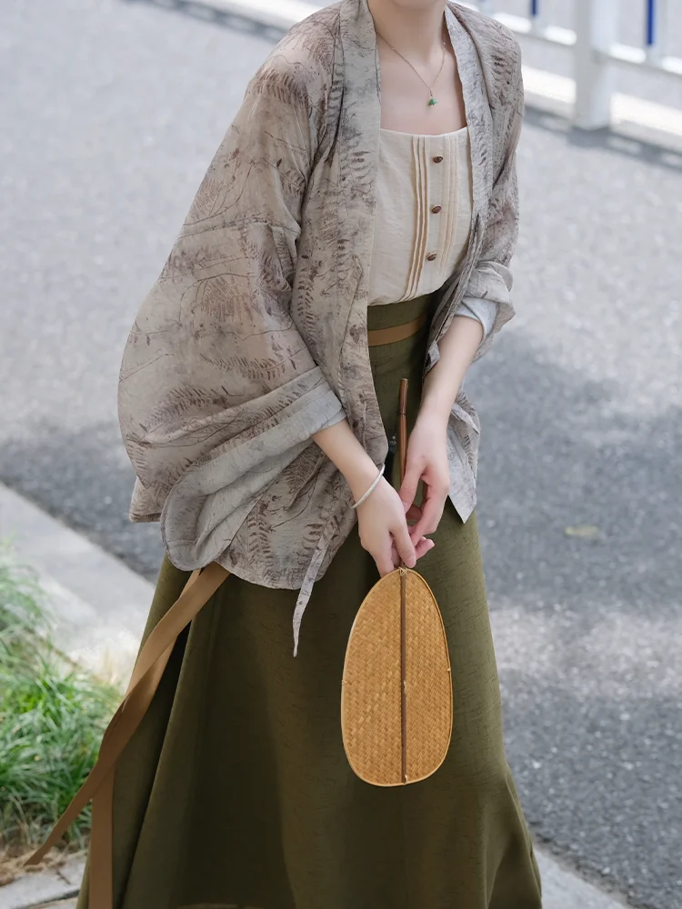 

Original Little And Fi Ancestral Accordion Pleat One-Piece Summer Women's Hanfu Skirt Daily Wear South Wind Sle