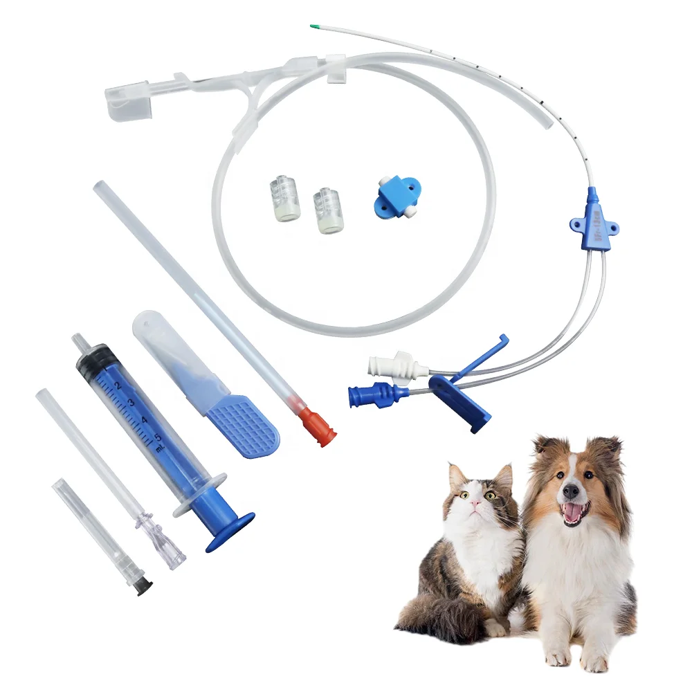 Animal Central Venous Catheter Kit 8 Pcs 5Fr(1.7mm)*13mm Central Venous Catheter CVC Kit Sets for Pets
