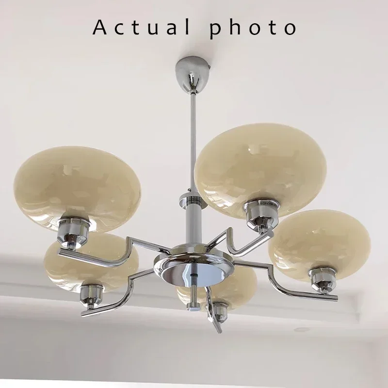 2023 جديد LED الثريا لغرفة المعيشة غرفة نوم الطعام المطبخ 3 5 أضواء الزجاج عاكس الضوء قلادة الشمال مصباح من طراز قديم #4