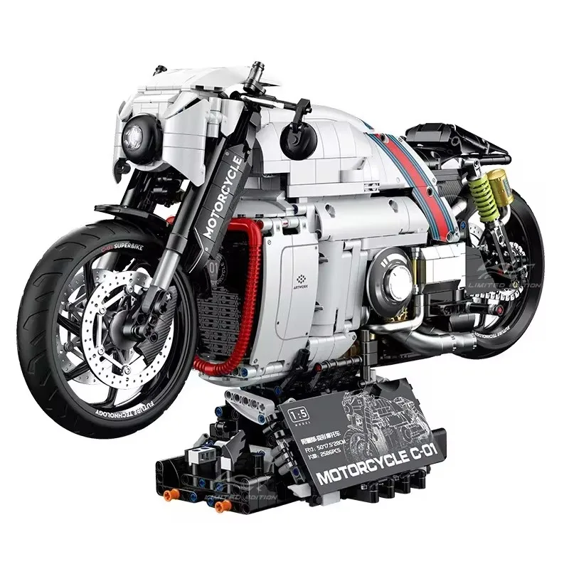 Nuovo GULY 60520 Tecnico MOC 1:5 Da Collezione Super Modello di Moto Building Blocks Mattoni FAI DA TE Puzzle Giocattoli Regali Di Natale Per Bambini