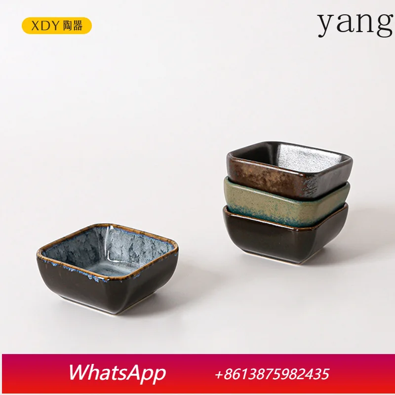 

LMM ceramic tableware hotel restaurant 3 inch square cup hot pot dipping square dry dish household