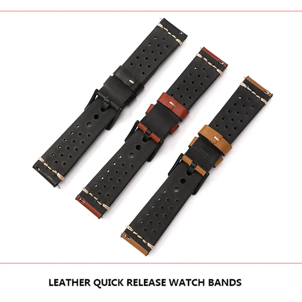 Fashion Quick Release Watch Bands Top Grain Genuine Leather Watch Band Strap 20mm 22mm Handmade Vintage Watchbands