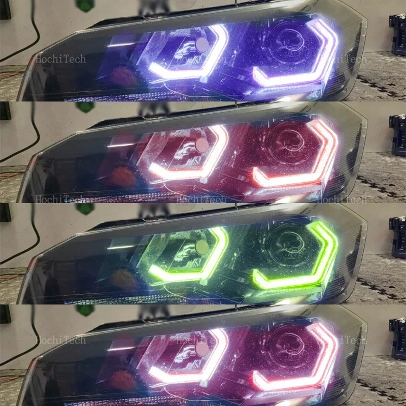 RGB متعدد الألوان M4 نمط حلقات الضوء APP التحكم DRL LED عيون الملاك عدة ل Volkswagen VW Polo 5 6R 6C CrossPolo Vento Gol