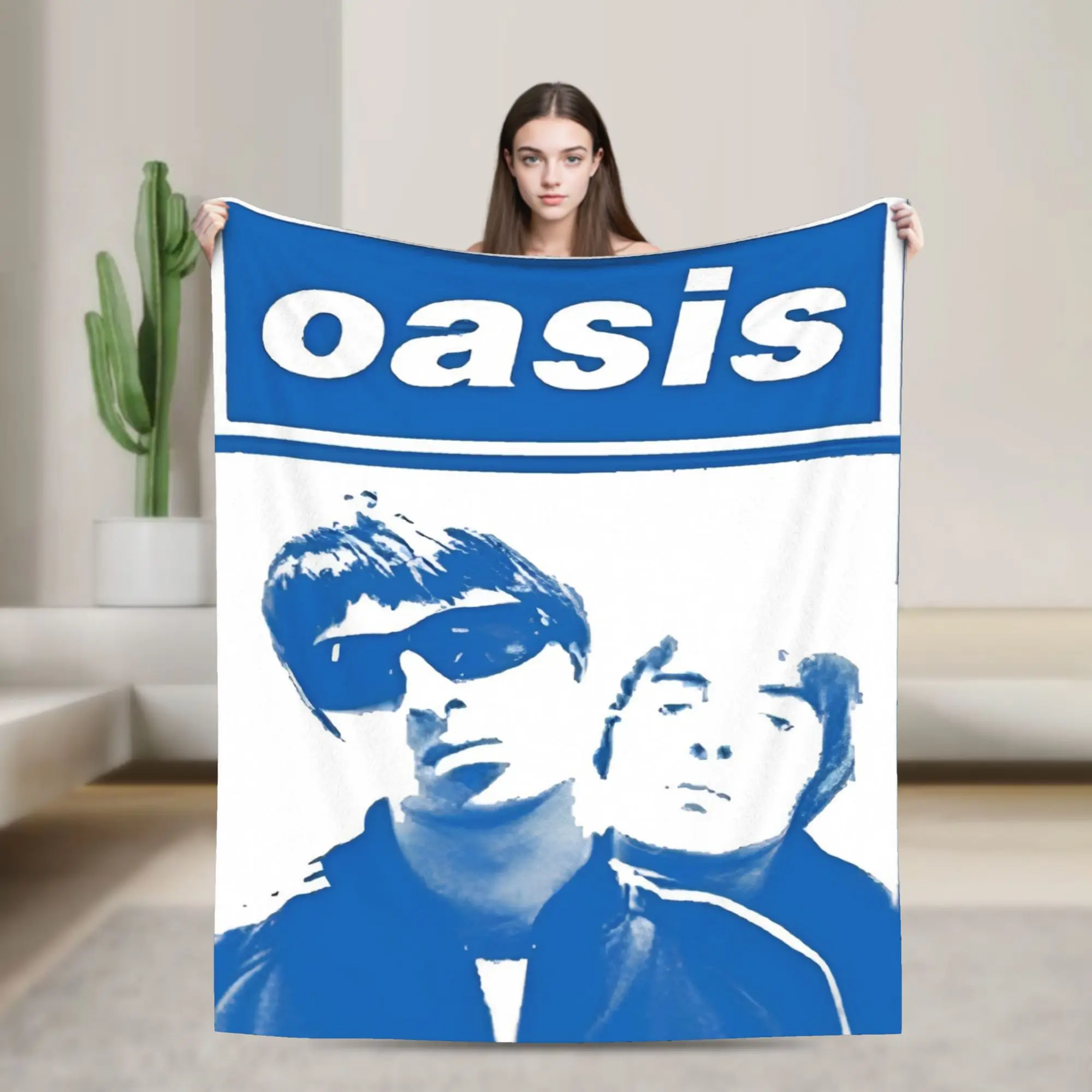 Noel Liam Rock Band Music Fleece Throw Blanket O-Oasis Blanket for Sofa Office Warm Bedspread