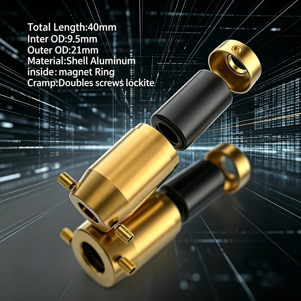 Premium Audiocrast CT4021G Gold RCA Speaker Cable 4Pcs, 9mm Audio Cord with Interference Reduction Ring