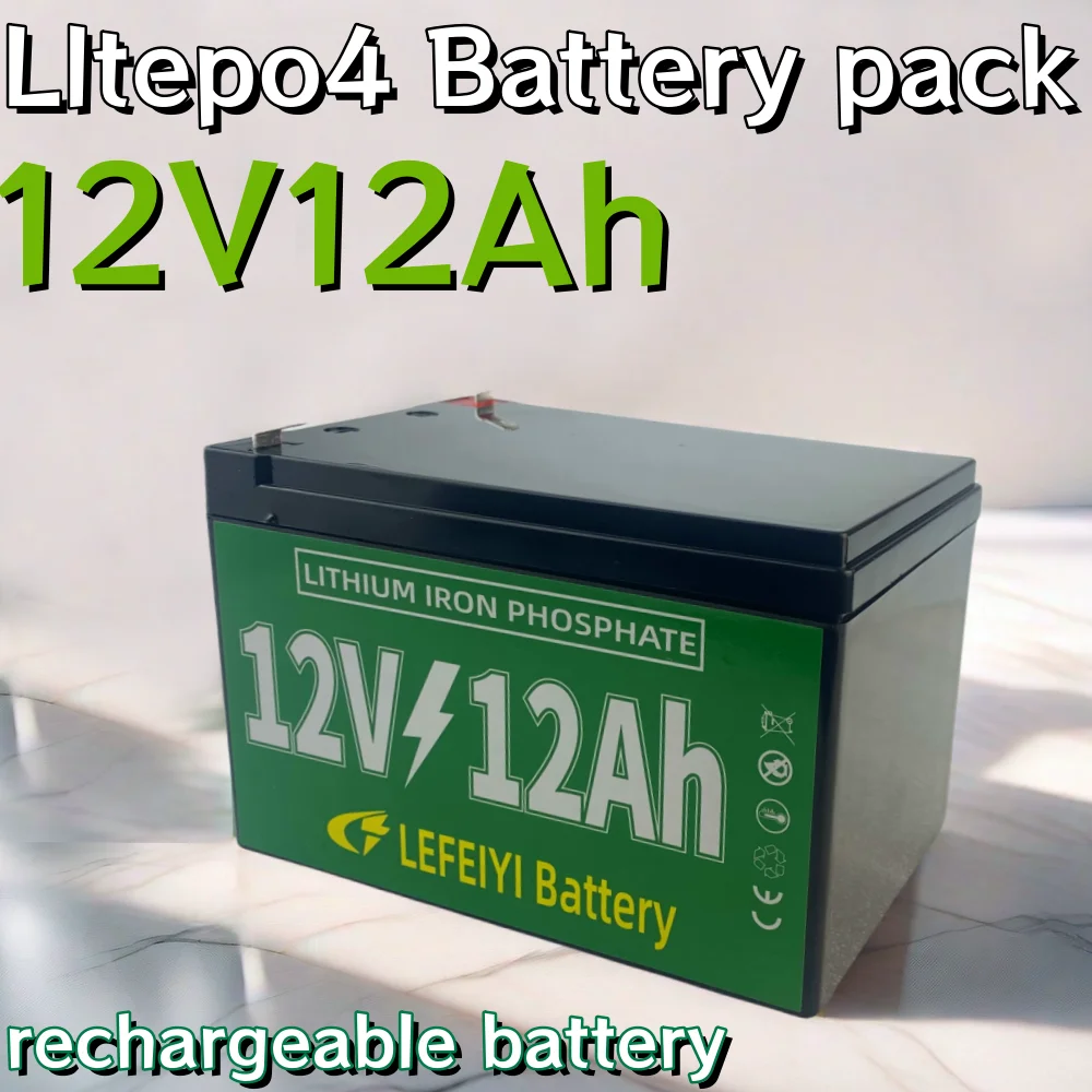 

12V 12Ah Lifepo4 rechargeable battery pack, For power supply of electric vehicles, solar street lights, and other equipment