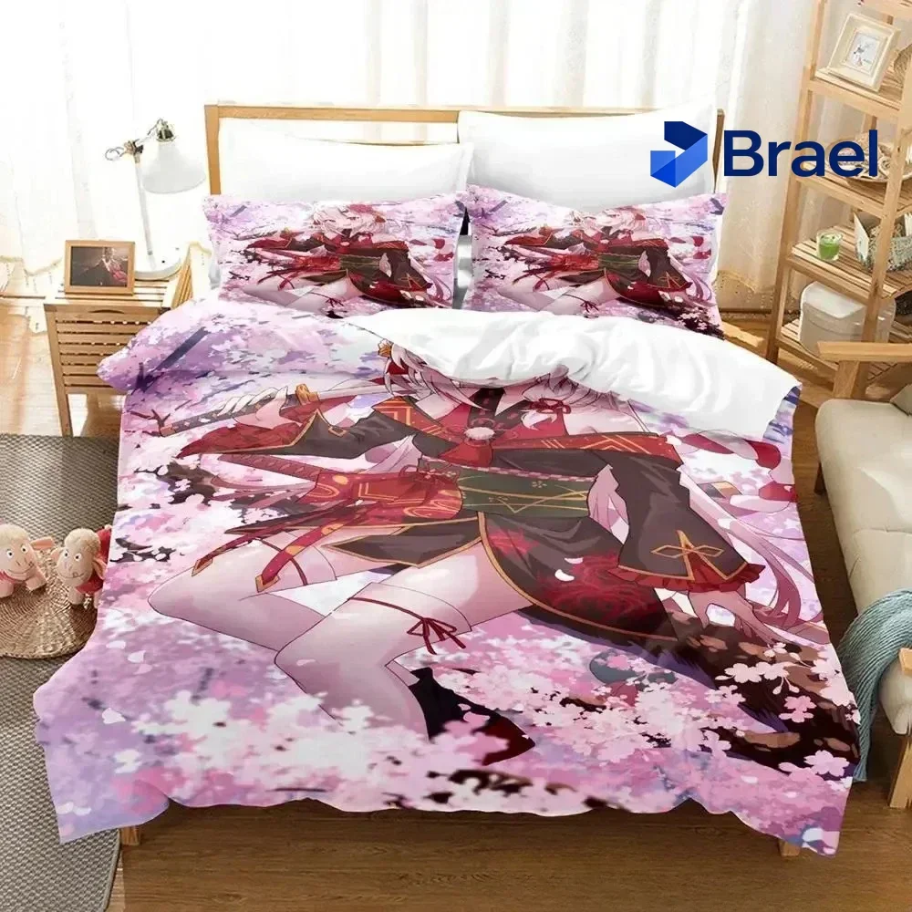Exquisite 3D Nakiri Ayame Bedding Set Single Twin Full Queen King Size Bed Set Adult Kid Bedroom Duvetcover Sets Anime Parure De