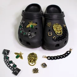 Creative Dark Metal Style Hole Shoe Charms Accessories Shoe Buckle Retro National Style Flower DIY Shoes Decorations