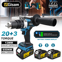 Gisam 650NM Electric Impact Drill 13mm Brushless Screwdriver Chuck Battery Impact Hammer Drill For Makita 18V Battery Pins