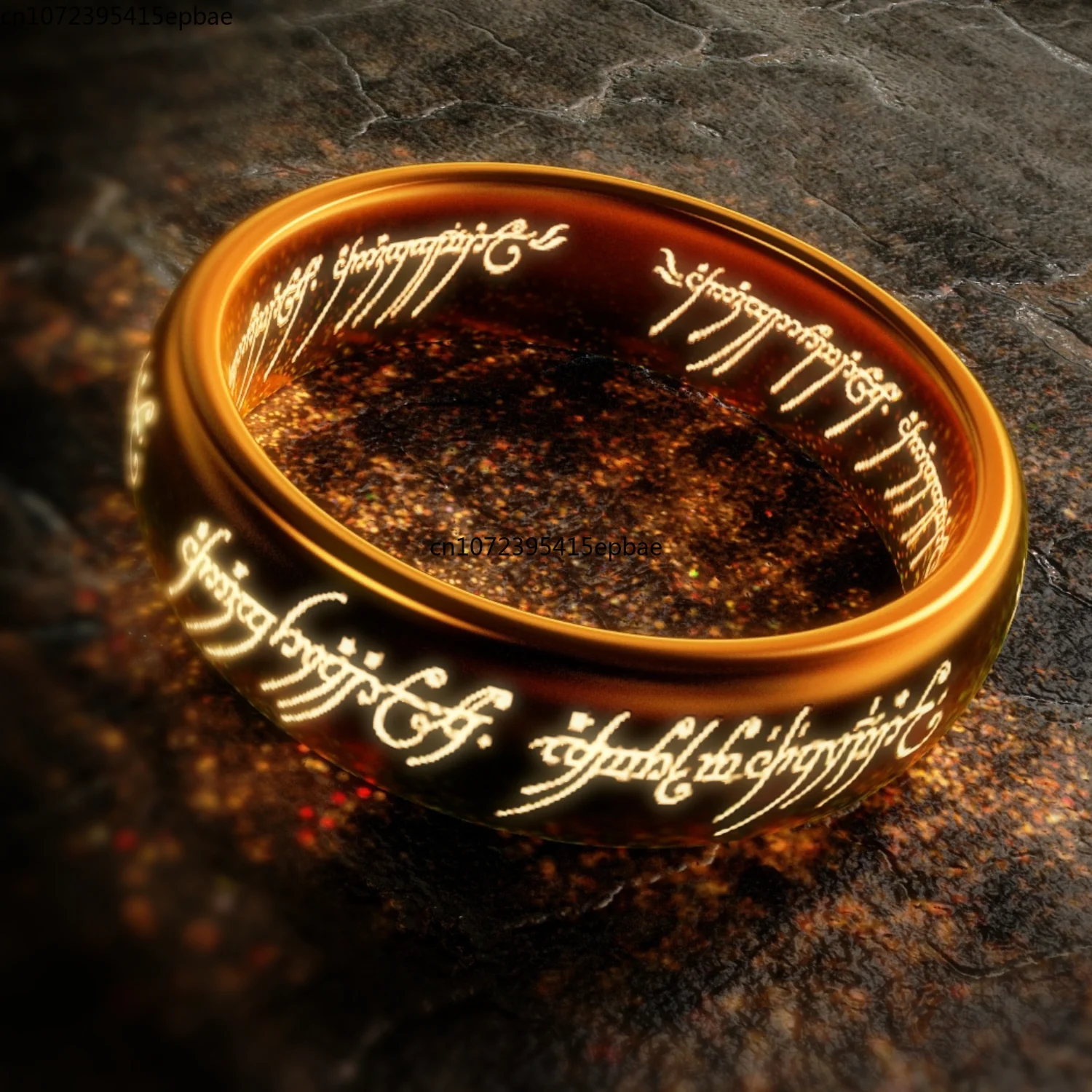 Lord of The Finger Rings film con lo stesso anello in acciaio inossidabile con incisione 3D interna ed esterna squisita