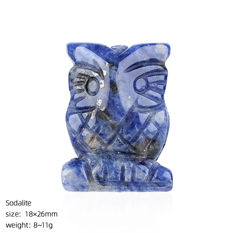 Owl Figurine Stone Carving Crafts Statue Natural Gemstone Healing Crystals Reiki Christmas Gift Home Decor view 5