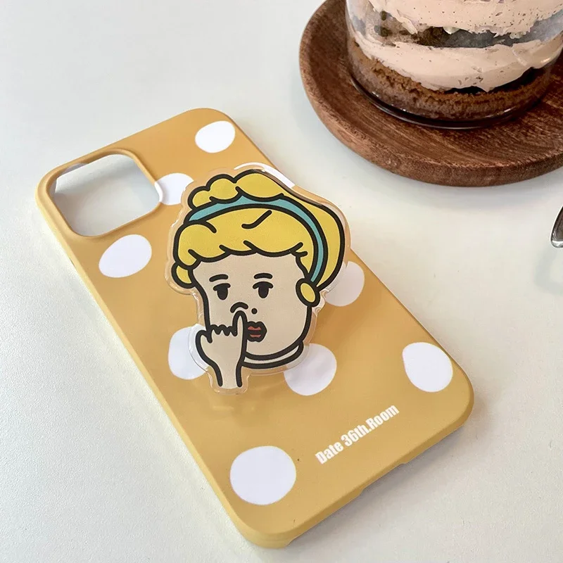 Divertente 3D Cute Girls Grip Tok Staffa per telefono per iPhone 16 14Pro Max Lovely Dog Stand Griptok Finger Support Holder Accessori