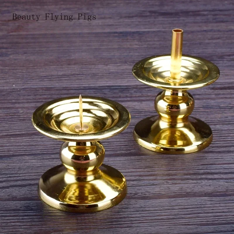 Metal Candlestick Butter Candle Holders Base Buddhist Hall and Buddhist Utensils Household Sacrificial Supplies Feng Shui Decor