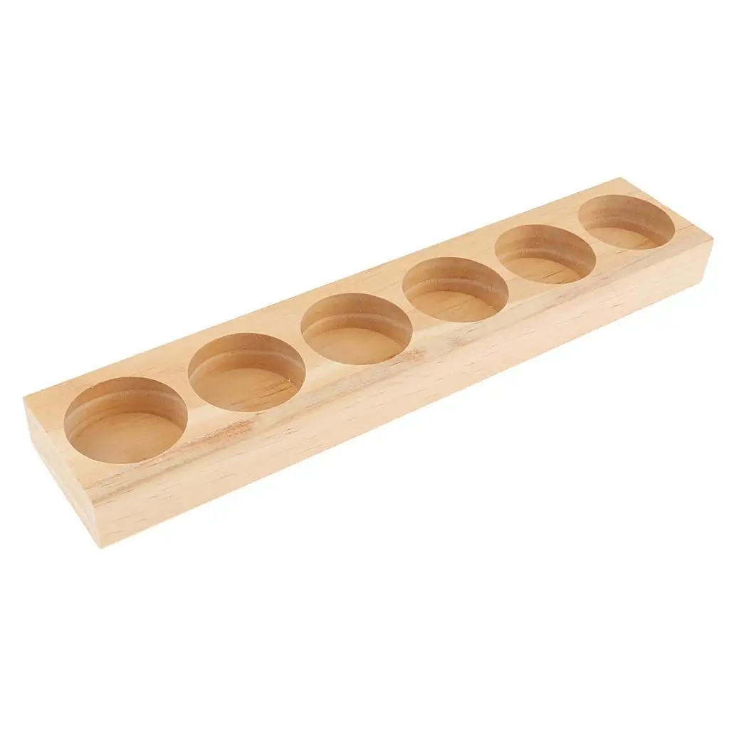 Essential Oil 6 Holes Oil Storage Organizers Wooden Box 15ml Bottles