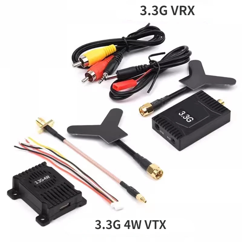 VTX 이미지 변속기 송신기, FPV 시간 여행기, VRX 비디오 리시버 드론 부품, 변속기 수신 키트, 3.3G 4W