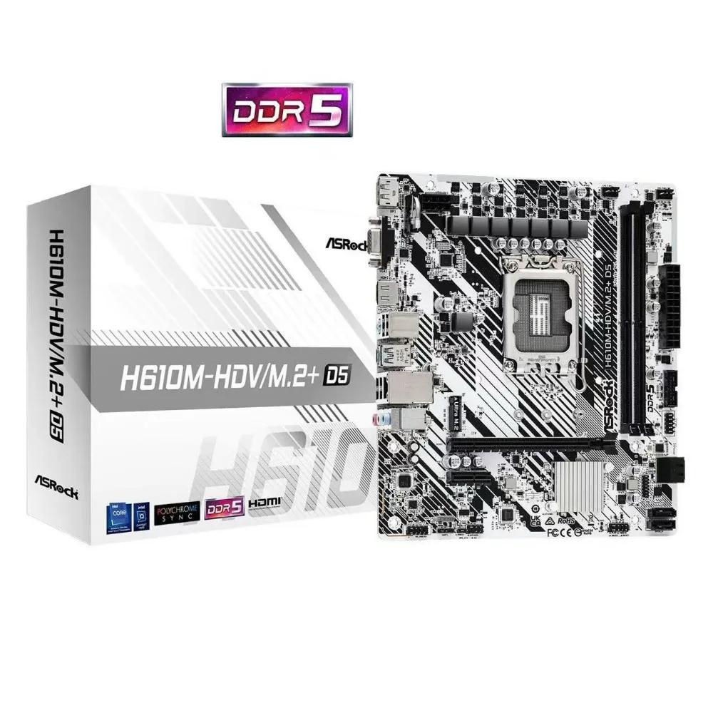

ASRock H610M HD V M.2 + D5 white DDR5 desktop supports 12400 F 1340 0 F 1460 0 KF
