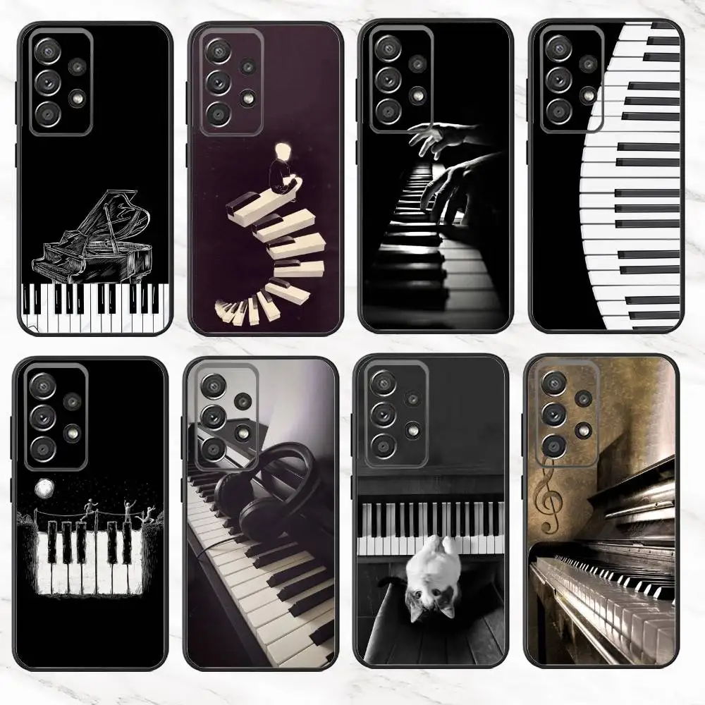 

Music Piano Keyboard Phone Case For Samsung S25,S24,S21,S22,S23,S30,Ultra,S20,Plus,Fe,Note,10,9,5G Black Cover