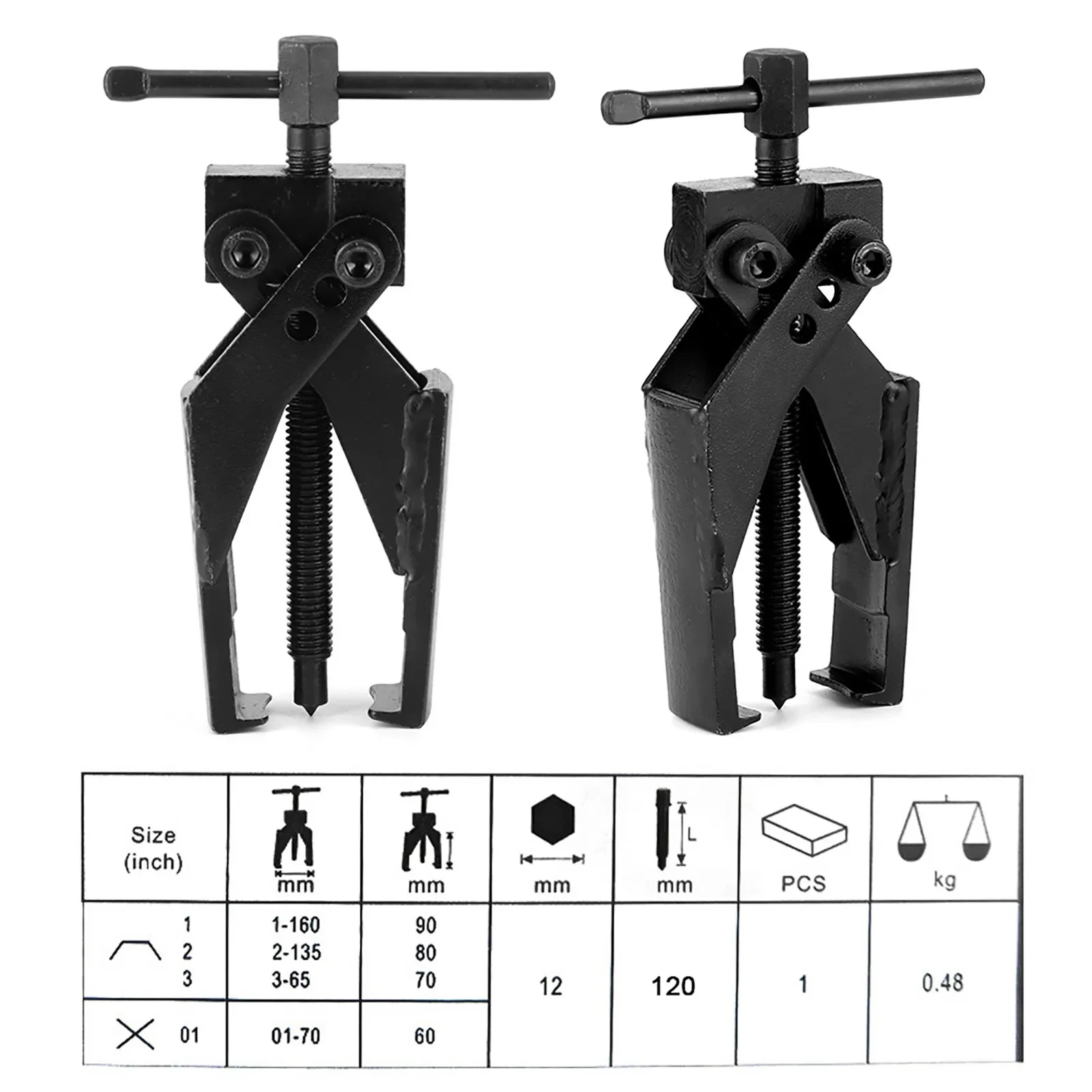 2-Claw Puller Separate Lifting Device Strengthen Bearing Rama with Screw Rod for Auto Mechanic Maintenance