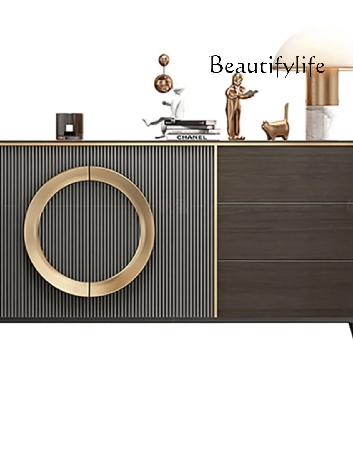 

LJYLight luxury door cabinet, door decorative cabinet, dining side cabinet, rock slab multi-functional locker