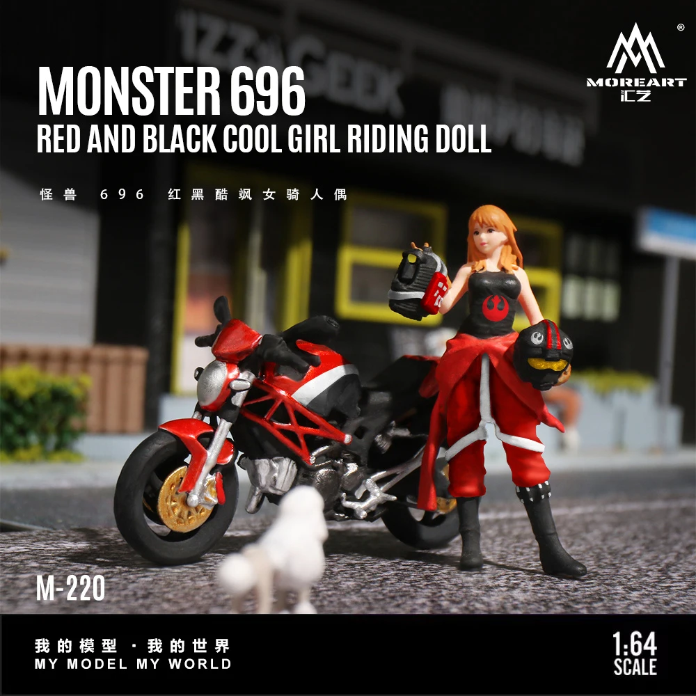 

Предзаказ: MoreArt 1:64 696 Красно-черный крутой женский мотоциклетный набор, модель из смолы для подарка, демонстрации и коллекции