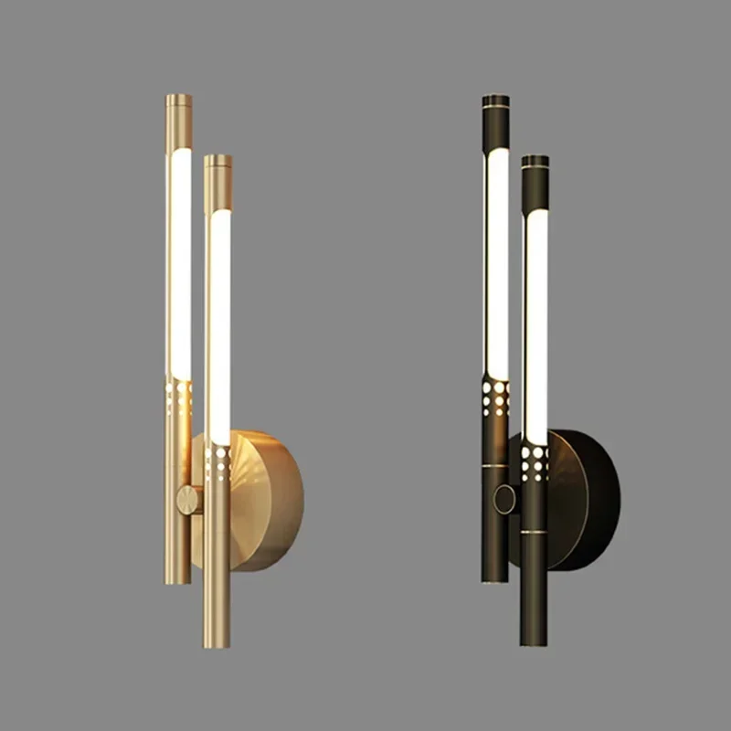 Modern Minimalist Long Strip Copper Wall Lamp Living Room Decoration Bedroom Study Indoor Lighting For Home