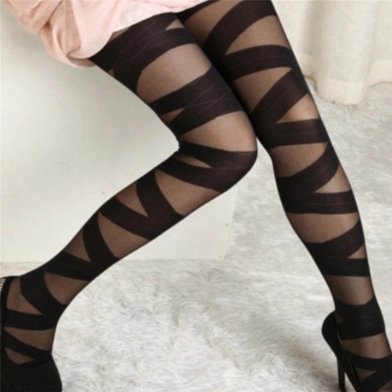 Sexy Skinny Women Stockings Fashion Goth Rocker Cross Bandage Straps Pants Pantyhose Tights Stockings Wholesale