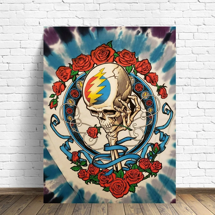 Grateful Dead Skull 5D DIY Full Diamond Painting Embroidery Rose Rock Band Art Cross Stitch Mosaic Rhinestones Hobby Home Decor