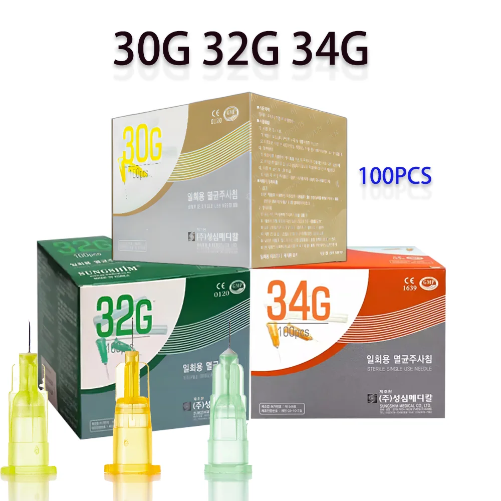 

100 шт. одноразовых игл 30G13MM, 32G, 34G, 1.5MM, 2.5MM, 4MM, 6MM, 8MM, 13MM – малые иглы-инструменты