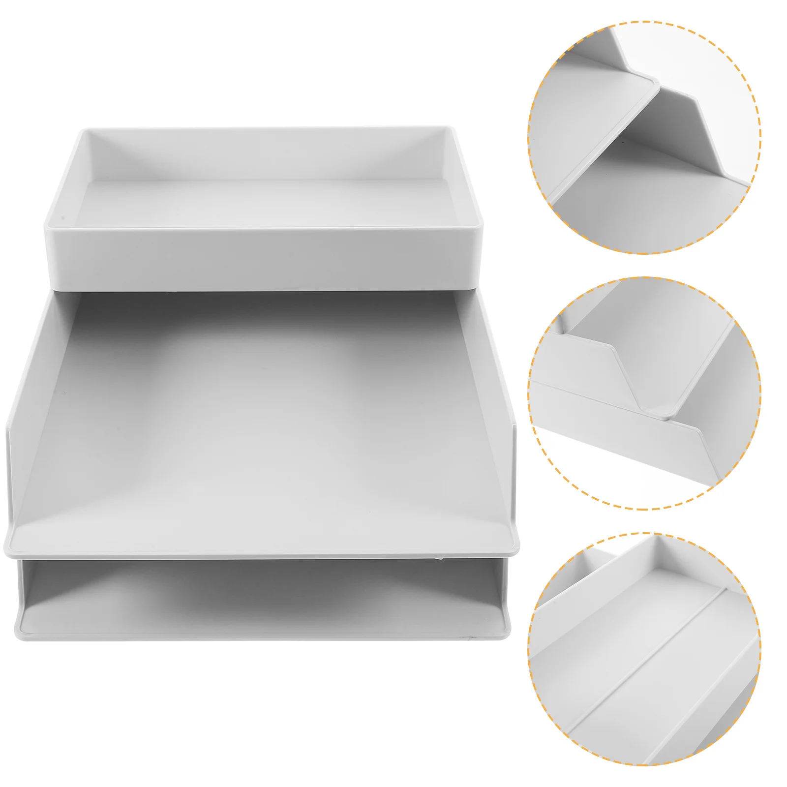 ABS Desktop File Storage Organizer Multi-Layer Office Pen Holder Stationery Storage Desktop Organizer Pen Box Makeup Brush Case