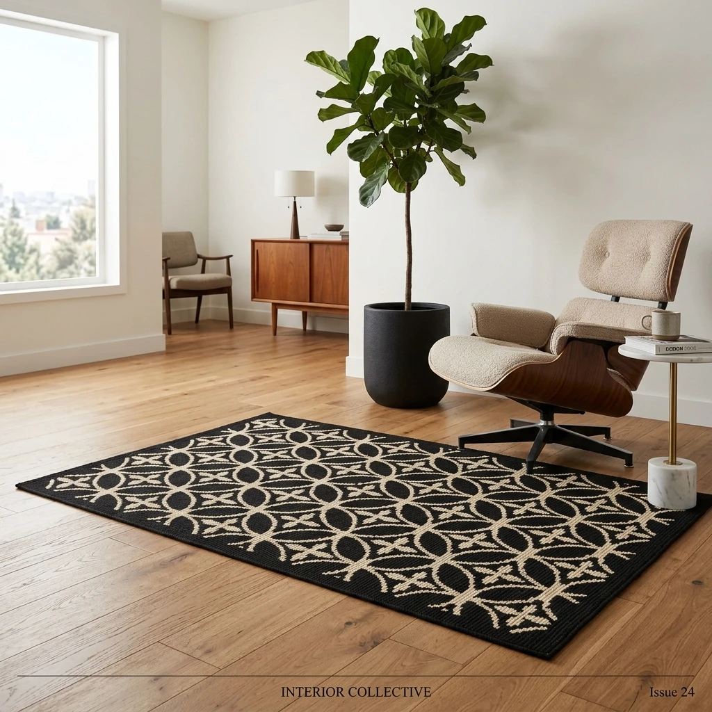 Vintage Moroccan Geometric Door Mat with Non Slip Washable Entryway Rug Black White Mid Century Modern Indoor Floor Mat Advanced