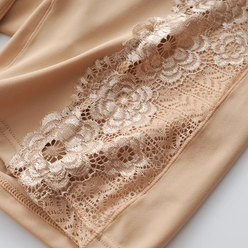 الملاكم الساق تشكيل تشكيل السراويل النسائية الحرير الجليد سلس جوفاء الدانتيل انكماش البطن أسفل الورك رفع قاعدة السراويل البطن