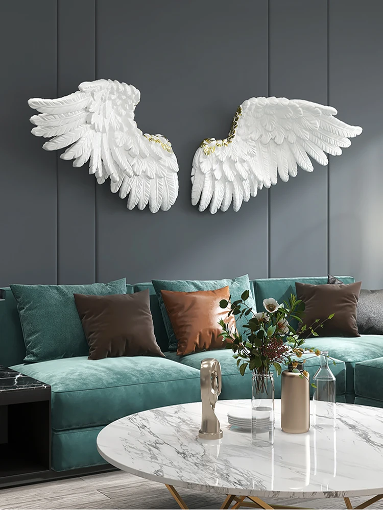 TV background wall decoration pendant wing bedroom decoration jewelry interior pendant Nordic light luxury living room sofa
