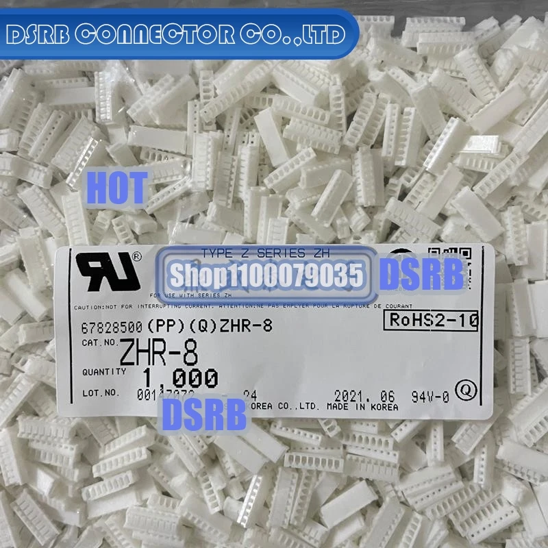 100pcs/lot ZHR-8 Plastic shell 8P 1.5MM legs width 100% New and Original connector new original connector new original