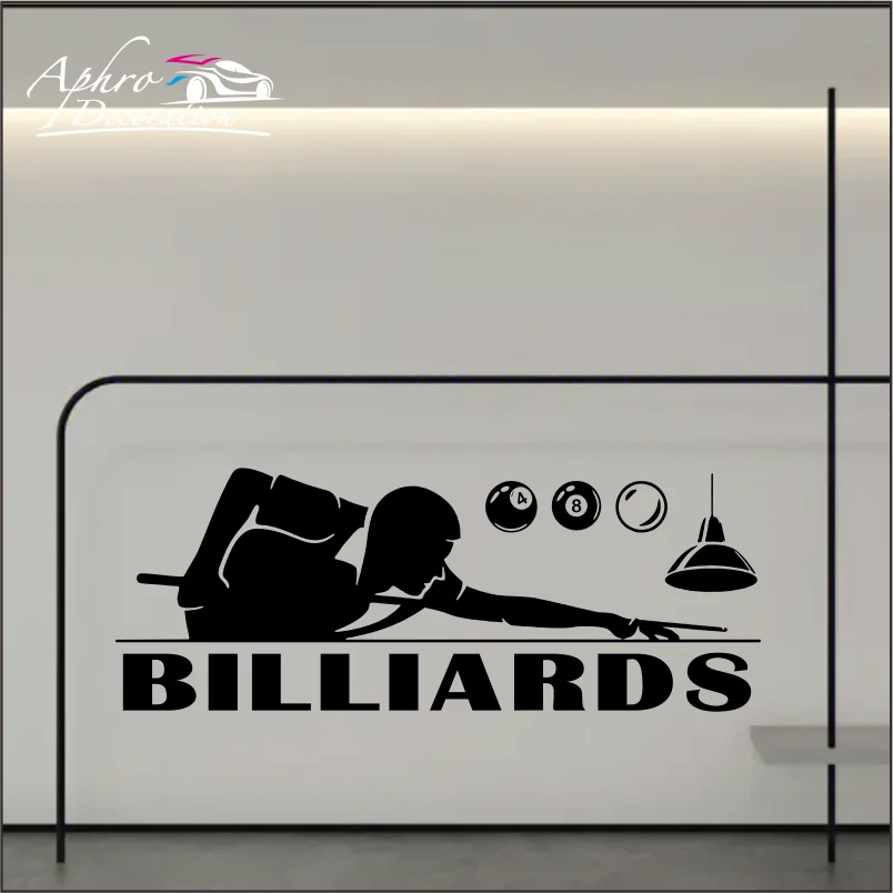 Billiards Sports Wall Stickers Vinyl Decals Snooker Players Home Recreation Area Wall Decor Casual Game Stickers Art Deco