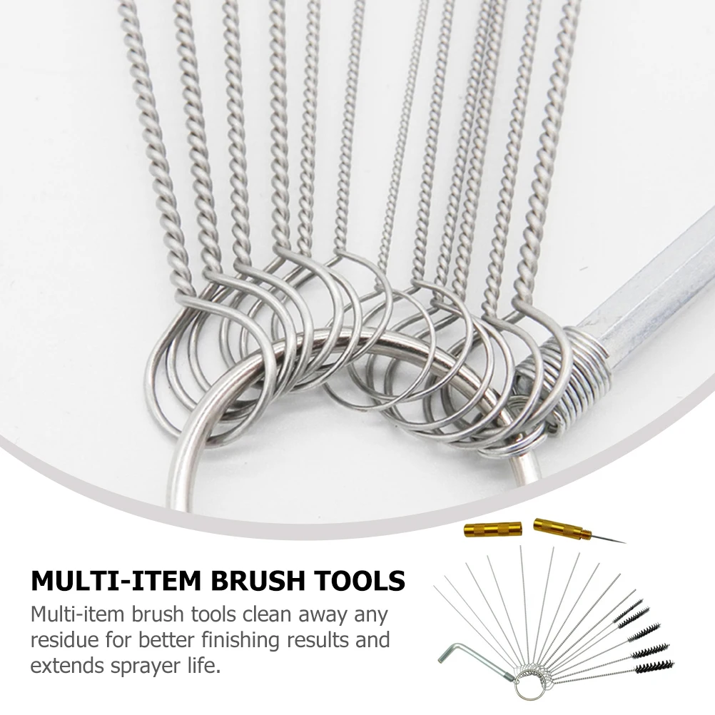 

1 set Cleaning Brush Airbrush Tools Stainless Steel Brushes Kit Tube Cleaner Storage Pouch Paint Sprayer