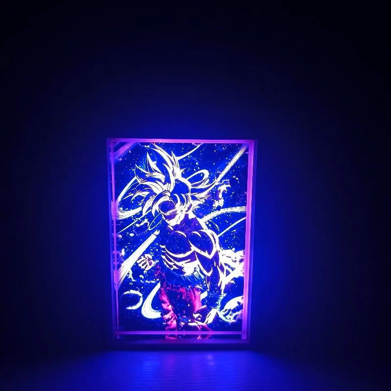 

Dragon Ball Goku Migatte No Gokui Acrylic Brick HD Thickened Crystal Brick Gift Including Colorful Photo Frame Charging Version
