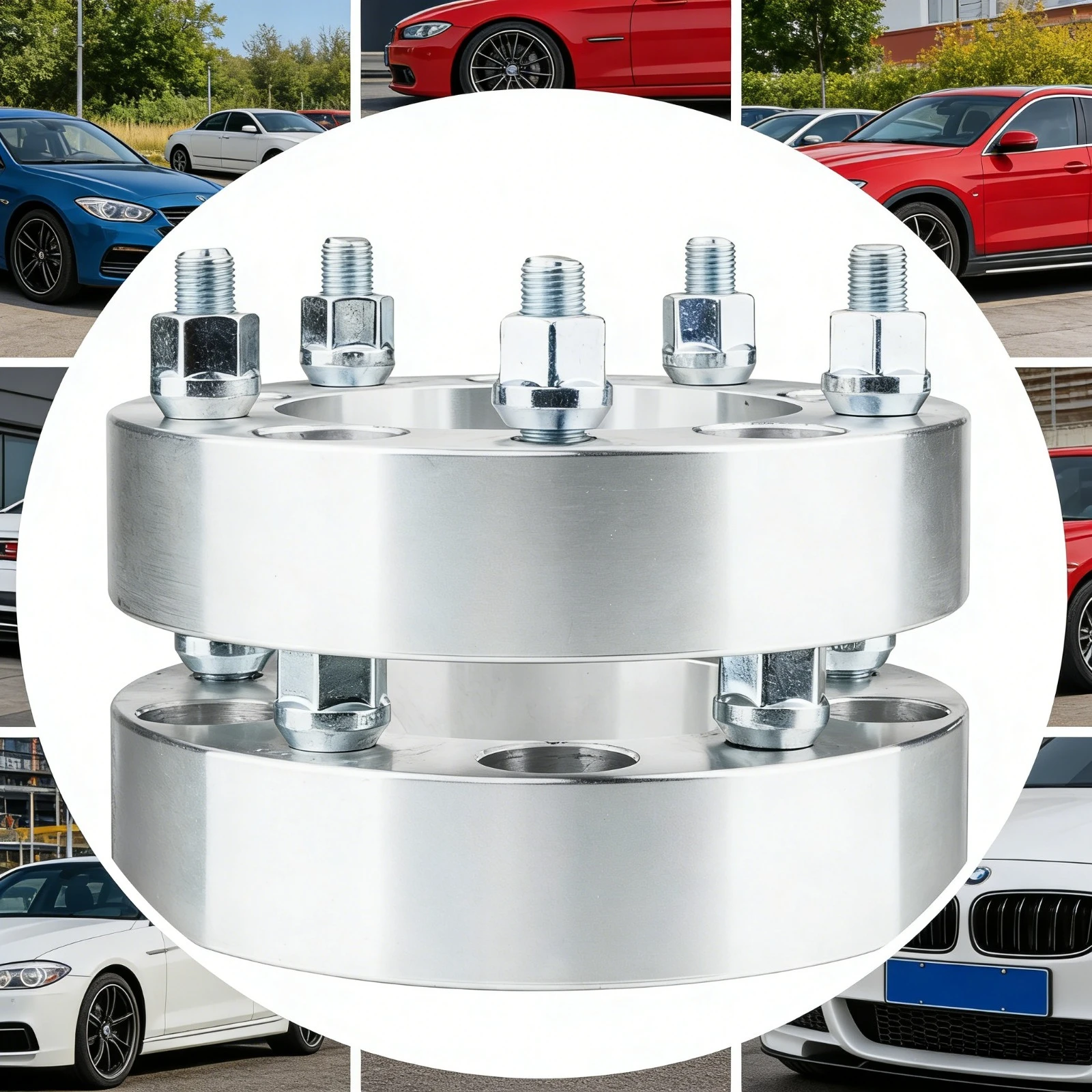 

Wheel Adapters, Precision Machined Stable Fit, Universal Automotive Wheel Conversion Accessories -69-5*5.5-1.5-108-1/2*20-Silver